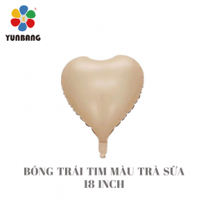 BÓNG TRÁI TIM MÀU TRÀ SỮA 18 INCH