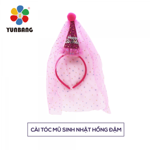 CÀI TÓC MŨ SINH NHẬT HỒNG ĐẬM