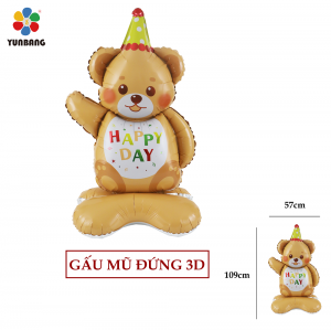 GẤU MŨ ĐỨNG 3D