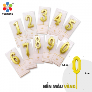 Nến số 0 - 9 màu vàng 