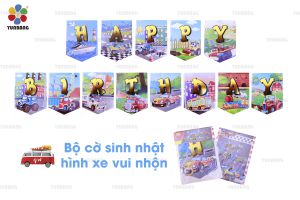 DÂY CỜ SINH NHẬT CHỦ ĐỀ XE VUI NHỘN