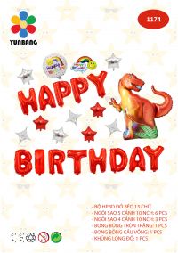 Bộ sét happybirthday chi tiết khủng long mới nhất